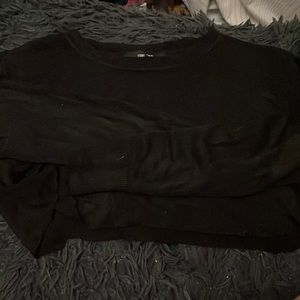 forever 21 black cropped sweater